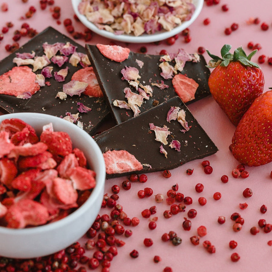 Strawberry Rose Petal Chocolate Bar – Ethereal
