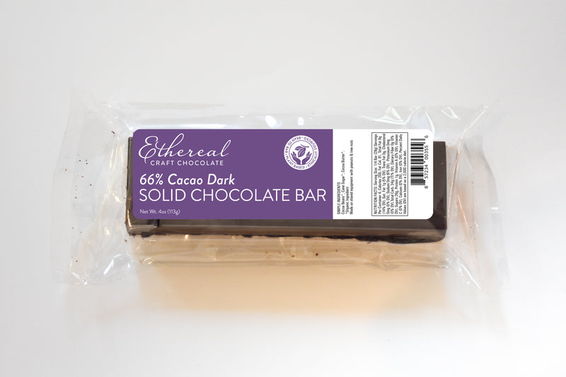 Solid 66% Cacao Dark Chocolate Bar